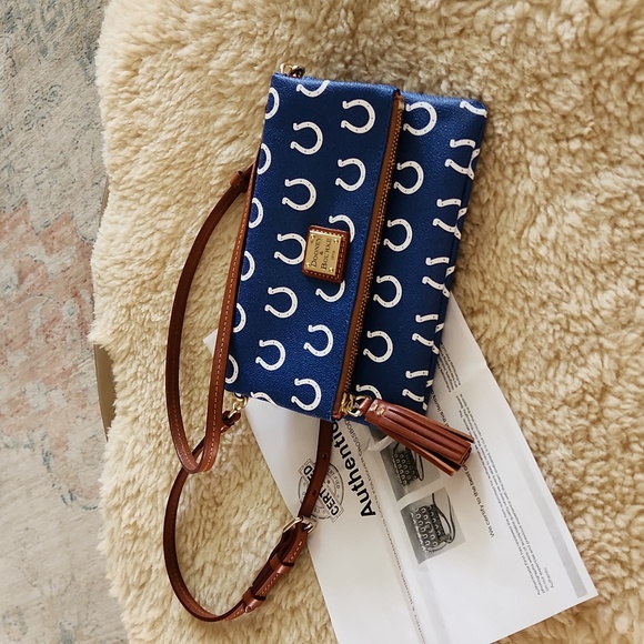 NWOT Dooney & Bourke Indianapolis Colts Foldover Crossbody Bag 🐎💙 - Picture 13 of 14